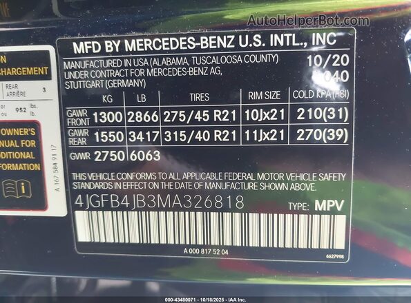 4JGFB4JB3MA326818 2021 MERCEDES-BENZ GLE 350 Black Շարժիչի բաժամունքի տեսք