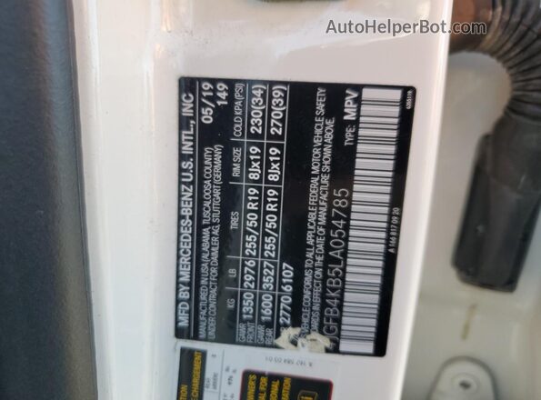 4JGFB4KB5LA054785 2020 MERCEDES-BENZ GLE White Շարժիչի բաժամունքի տեսք