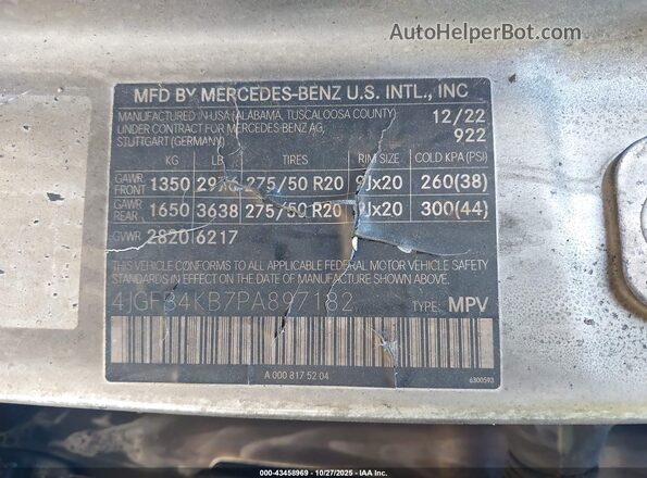 4JGFB4KB7PA897182 2023 MERCEDES-BENZ GLE 350 Black Widok komory silnika