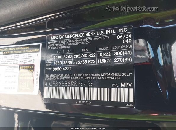 4JGFB6BB8RB264361 2024 MERCEDES-BENZ AMG GLE 53 Black Շարժիչի բաժամունքի տեսք
