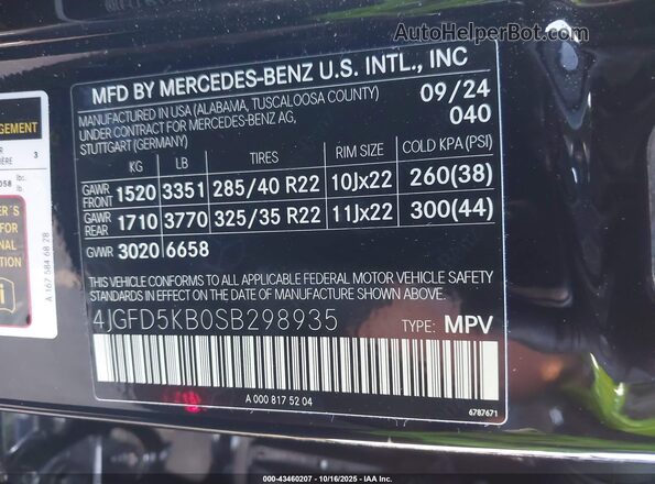 4JGFD5KB0SB298935 2025 MERCEDES-BENZ GLE 450 COUPE Черный 
