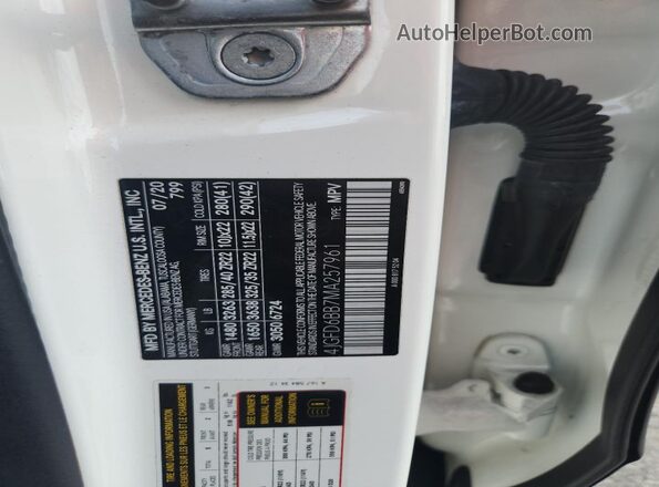 4JGFD6BB7MA257961 2021 MERCEDES-BENZ GLE White Вид наклейки з VIN-кодом