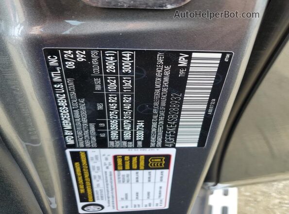 4JGFF5KE4SB288932 2025 MERCEDES-BENZ GLS Gray VIN sticker view