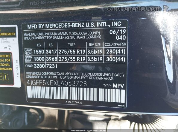 4JGFF5KEXLA063728 2020 MERCEDES-BENZ GLS 450 Black Շարժիչի բաժամունքի տեսք