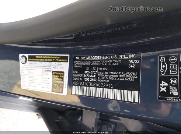 4JGGM1CB0PA022912 2023 MERCEDES-BENZ EQE 350 SUV Blue Widok komory silnika