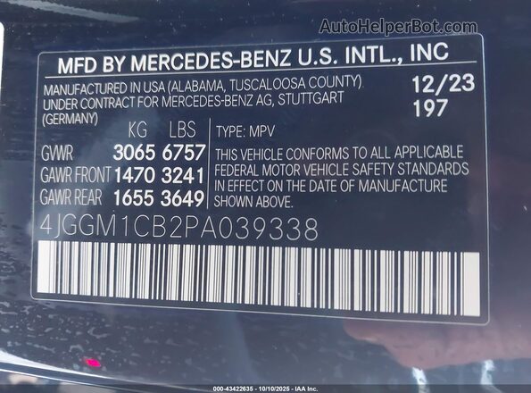 4JGGM1CB2PA039338 2023 MERCEDES-BENZ EQE 350 SUV Black Widok komory silnika