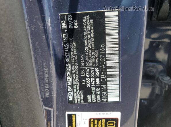 4JGGM1CB5PA027166 2023 MERCEDES-BENZ EQE Синий Вид наклейки с VIN-кодом