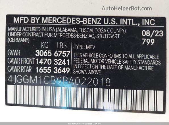 4JGGM1CB9PA022018 2023 MERCEDES-BENZ EQE 350 SUV White Widok komory silnika