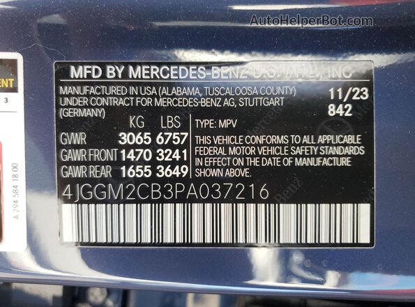 4JGGM2CB3PA037216 2023 MERCEDES-BENZ EQE Blue 