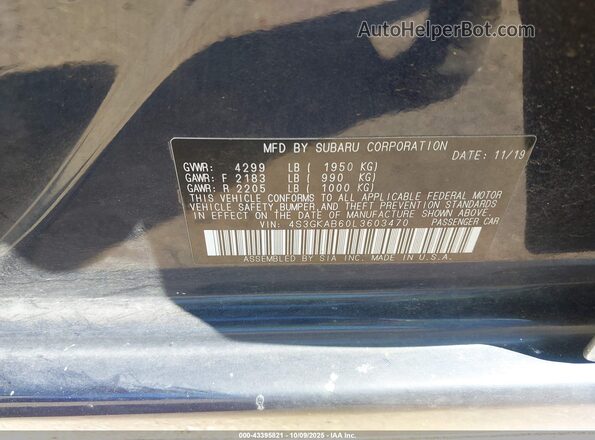 4S3GKAB60L3603470 2020 SUBARU IMPREZA Синий Вид подкапотного пространства