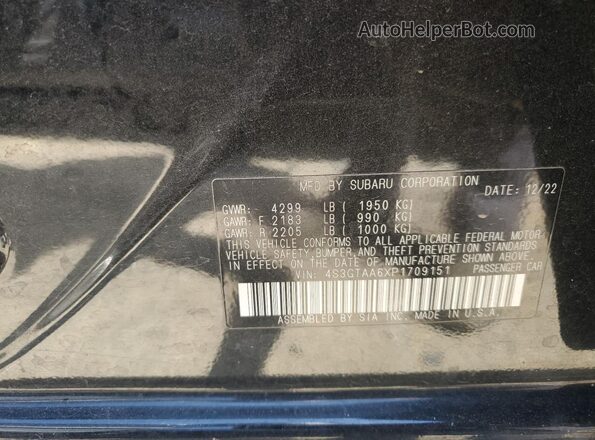 4S3GTAA6XP1709151 2023 SUBARU IMPREZA Black Widok komory silnika