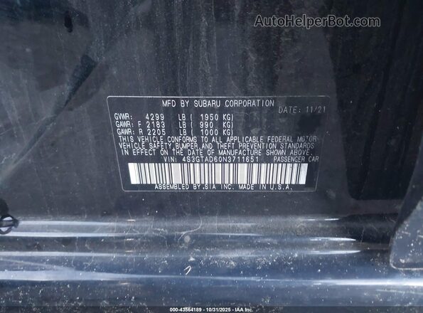 4S3GTAD60N3711651 2022 SUBARU IMPREZA Черный Вид подкапотного пространства