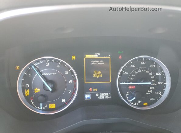 4S4WMALD0L3410475 2020 SUBARU ASCENT White Instrument cluster view