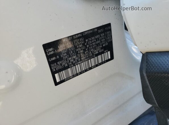 4S4WMARD9M3423718 2021 SUBARU ASCENT White VIN კოდის სტიკერის ხედი