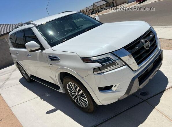 JN8AY2AC6M9148094 2021 NISSAN ARMADA Белый Задняя левая четверть