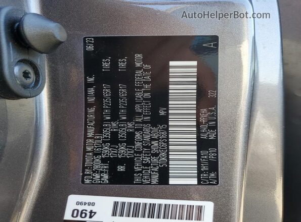 5TDKRKEC6PS168715 2023 TOYOTA LE Gray 