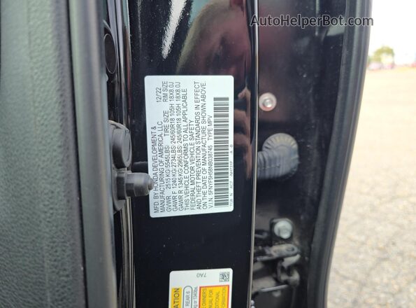 5FNYF5H58NB038745 2022 HONDA PILOT Black Սալոնի հետևի տեսք