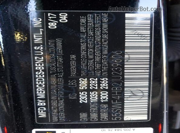 55SWF4HB2JU239606 2018 MERCEDES-BENZ C Black 