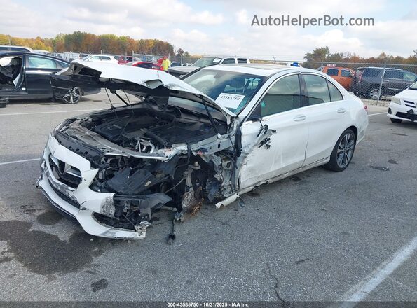 55SWF4KBXJU280977 2018 MERCEDES-BENZ C-CLASS White Առջևի ձախ երեք քառորդ տեսարան