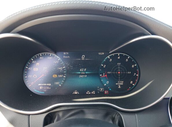 55SWF6EB5LU333787 2020 MERCEDES-BENZ C Gray Widok zestawu wskaźników