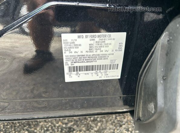 2FMPK4J93LBA29715 2020 FORD EDGE Black Вид задньої частини салону