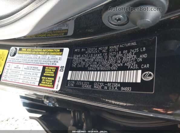58ADZ1B18SU201082 2025 LEXUS ES 350 Черный Вид подкапотного пространства