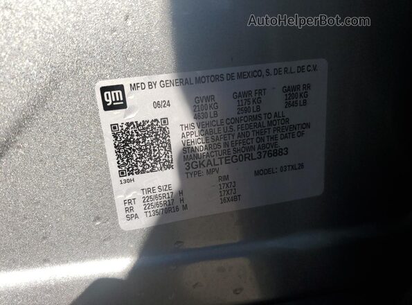 3GKALTEG0RL376883 2024 GMC TERRAIN Gray 