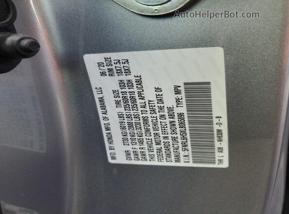 5FNRL6H5XLB065896 2020 HONDA ODYSSEY Silver VIN კოდის სტიკერის ხედი