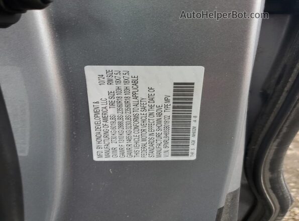 5FNRL6H65SB018122 2025 HONDA ODYSSEY Серебряный Вид наклейки с VIN-кодом