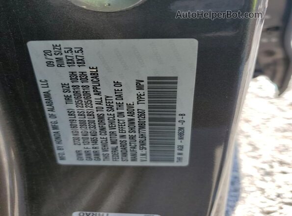 5FNRL6H77MB012687 2021 HONDA ODYSSEY Silver 