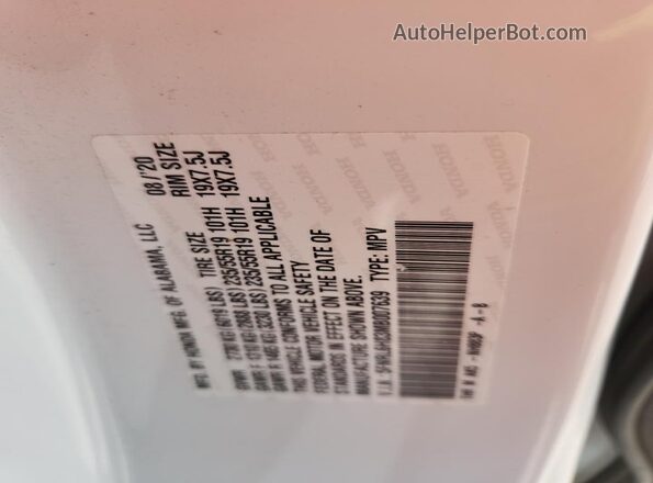 5FNRL6H83MB007639 2021 HONDA ODYSSEY White 360 interior view