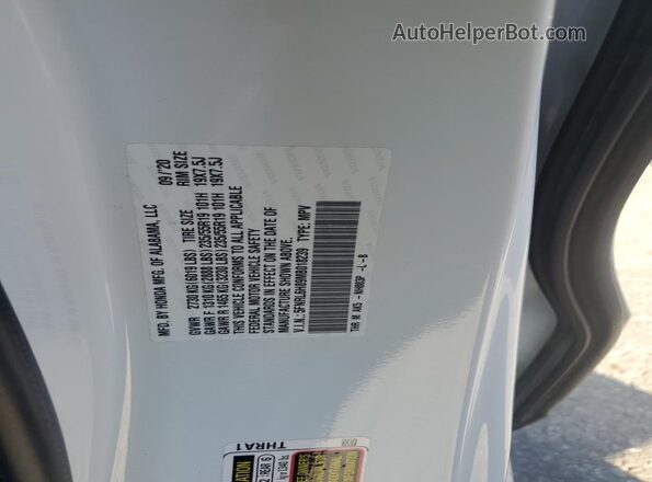 5FNRL6H89MB018239 2021 HONDA ODYSSEY White Widok naklejki z numerem VIN