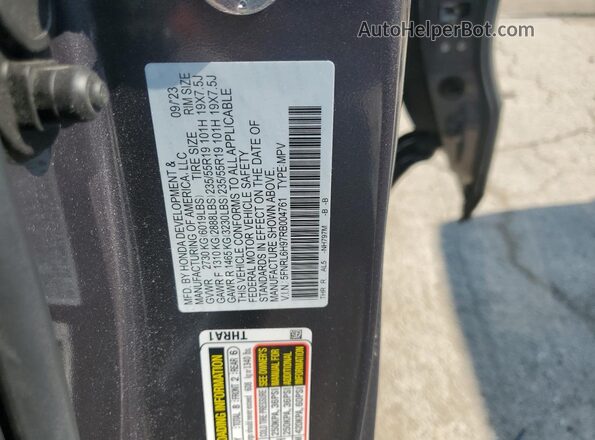 5FNRL6H97RB004761 2024 HONDA ODYSSEY Gray 