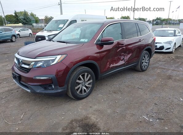 5FNYF6H35MB027317 2021 HONDA PILOT Бордовый Передняя левая четверть