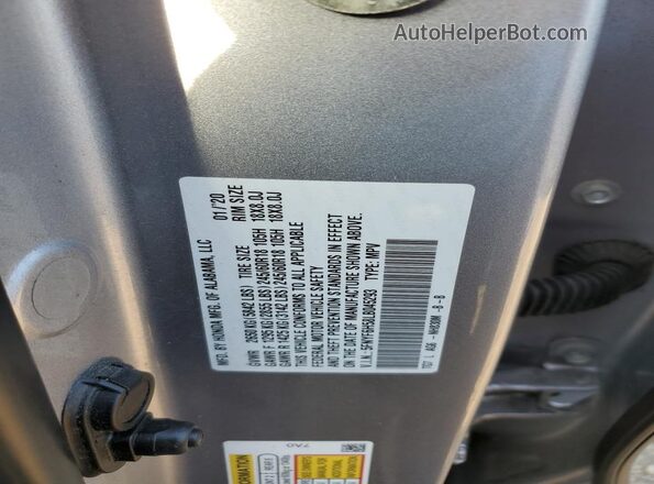 5FNYF6H58LB045293 2020 HONDA PILOT Silver VIN კოდის სტიკერის ხედი