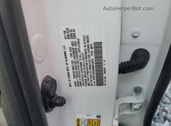 5FNYF6H63MB010672 2021 HONDA PILOT Белый Вид наклейки с VIN-кодом
