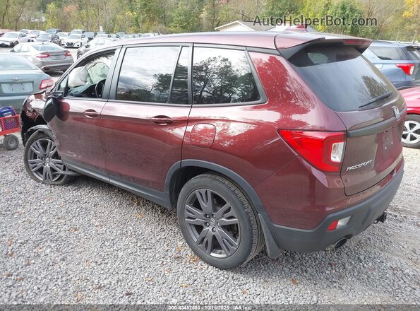 5FNYF8H55MB014872 2021 HONDA PASSPORT Burgundy უკანა მარცხენა