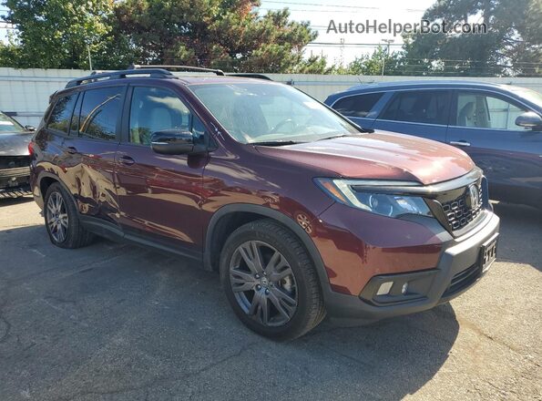5FNYF8H55MB017593 2021 HONDA PASSPORT Maroon Առջևի աջ