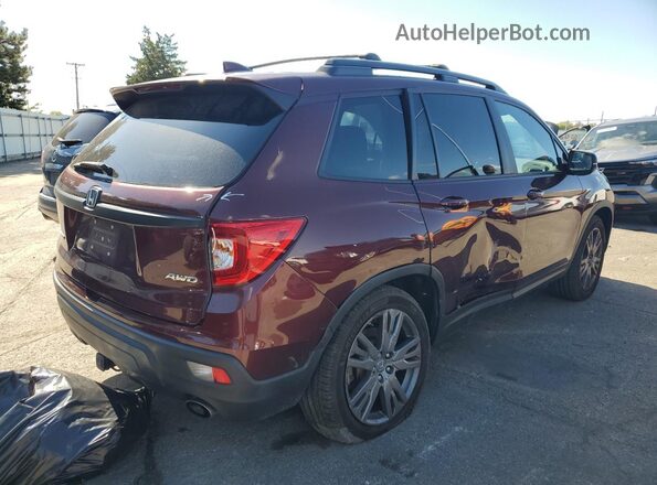 5FNYF8H55MB017593 2021 HONDA PASSPORT Maroon Հետևի աջ