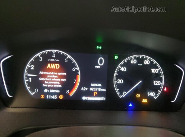 5FNYG1H7XRB039781 2024 HONDA PILOT Blue Вид щитка приладів
