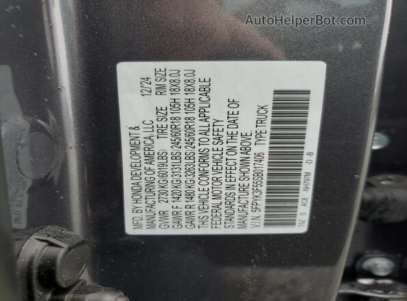 5FPYK3F55SB017406 2025 HONDA RIDGELINE Gray Շարժիչի բաժամունքի տեսք