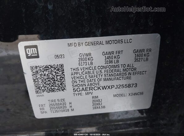 5GAERCKWXPJ255873 2023 BUICK ENCLAVE Черный Вид подкапотного пространства