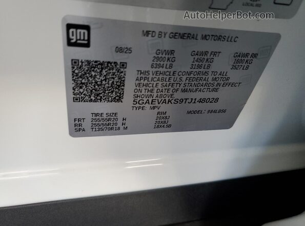 5GAEVAKS9TJ148028 2026 BUICK ENCLAVE White 
