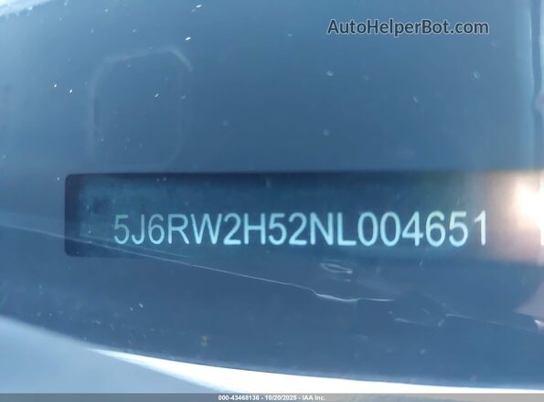 5J6RW2H52NL004651 2022 HONDA CR-V Red 