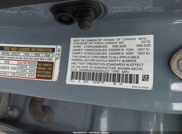 5J6RW2H53LL023299 2020 HONDA CR-V Blue 