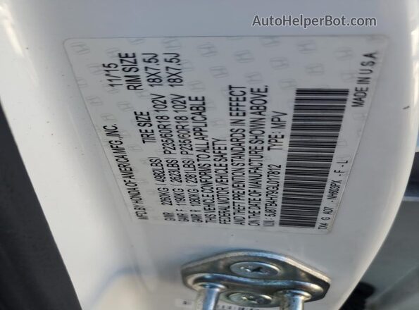 5J8TB4H79GL017812 2016 ACURA RDX White 