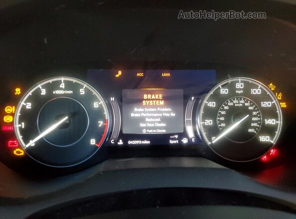 5J8TC1H71LL009113 2020 ACURA RDX Gray Instrument cluster view