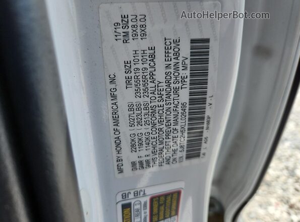 5J8TC2H5XLL026495 2020 ACURA RDX White Սալոնի 360 աստիճան տեսք
