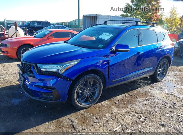 5J8TC2H60LL033349 2020 ACURA RDX Blue წინა მარცხენა ხედი სამი მეოთხედიდან