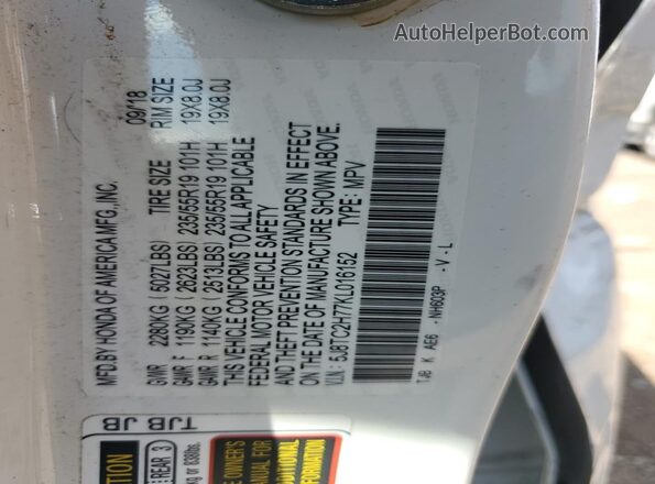 5J8TC2H77KL016152 2019 ACURA RDX White Engine compartment view